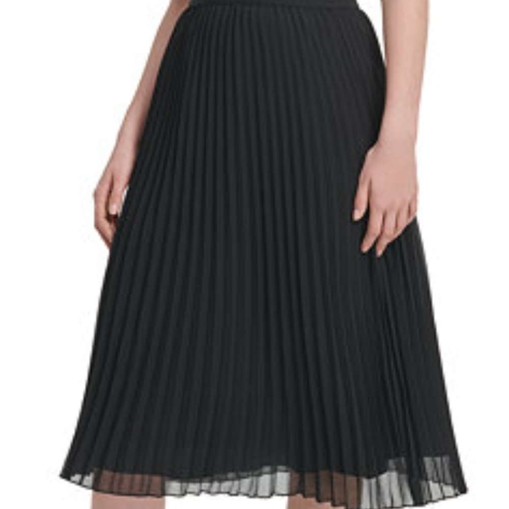 Grace Karin Black A-Line Pleated Skirt